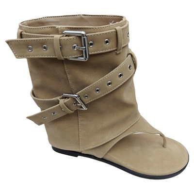 小个子内增高人字夹凉靴罗马凉鞋