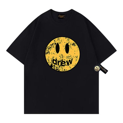 DH比伯潮牌做旧笑脸美式纯棉半袖