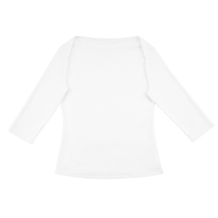 no info'瑞秋同款’复古美式船领7分袖T恤上衣打底衫2026早春新款