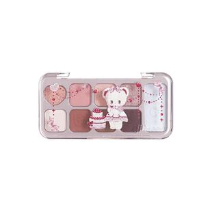 JILLLEEN小熊综合九色眼影百搭全能盘闪光丝绒哑光百搭珠光大地色