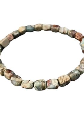 复古彩色天然石串珠手链