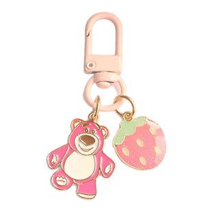 草莓熊卡通钥匙扣包包背包书包挂件钥匙圈耳机挂饰u盘挂扣ins扣饰