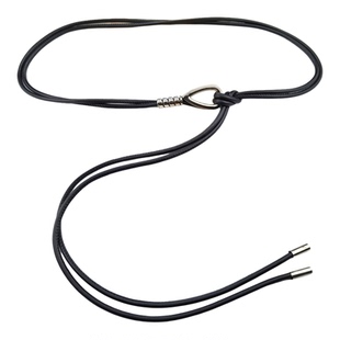 复古风皮绳细腰带女百搭长款打结腰链配裙子大衣外套收腰时尚皮带