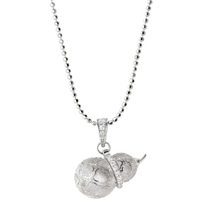 素图四叶窗花葫芦项链925银简约气质秋冬吊坠毛衣链轻奢高级配饰