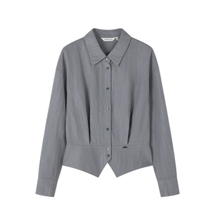 沫晗依美法式女士衬衫上衣通勤衬衣25秋季高级感爆款收腰职场女装