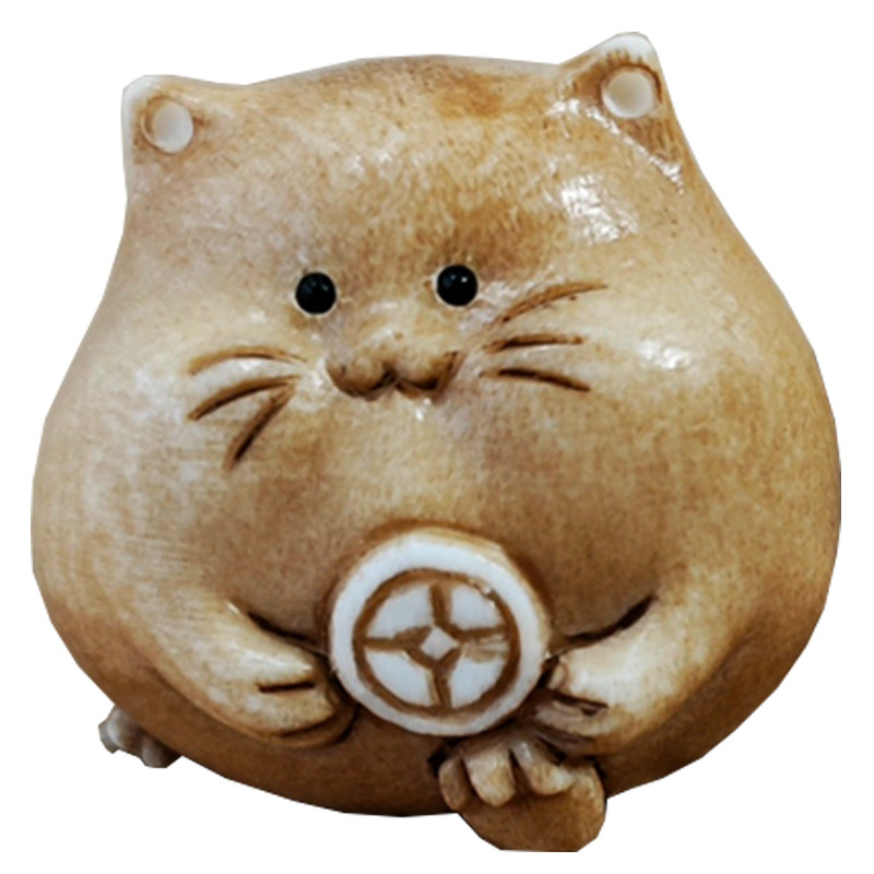 金币招财猫鹿角根付文玩手串配饰