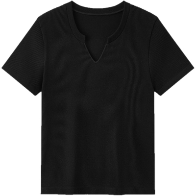 森马简约纯色修身V领打底内衣女