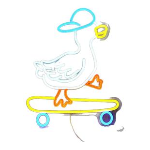 小鸭子造型霓虹灯亚克力背板卧室床头装饰灯墙面氛围灯潮流造型灯