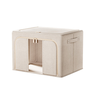 日本布艺收纳箱衣服棉麻收纳盒裤子整理箱换季柜子里储物收纳神器