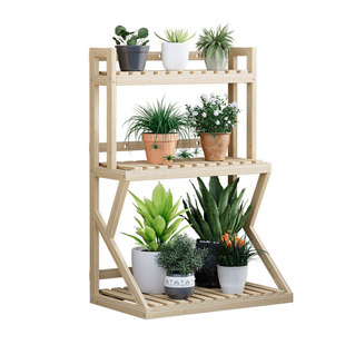 花架子实木多层简约室内外阳台客厅落地式防腐置物架新款鲜花盆架