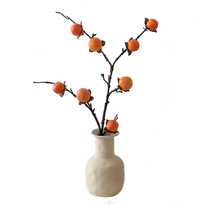 柿子客厅桌面柿子花+花瓶