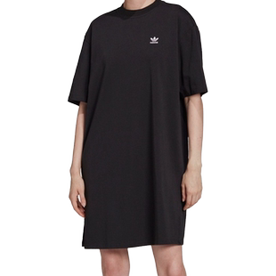 Adidas/阿迪达斯官方正品当季新款三叶草女子短袖连衣裙 HC2034