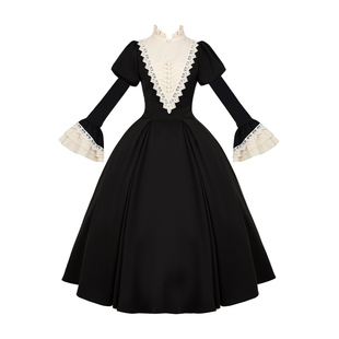 来信与诗·夜曲 ｜WP原创副牌 哥特修女黑色长短款op接袖围裙多穿