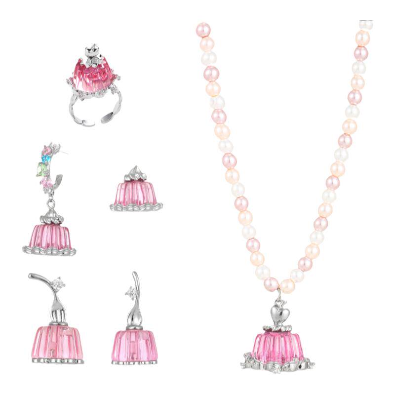 NiceMood早春甜心布丁果冻珍珠项链女甜妹可爱饰品锁骨链颈链