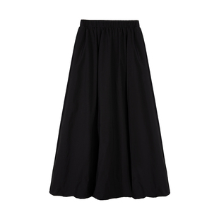 MULVAN 月光白绸 法式花苞半身裙女设计感a字裙遮跨显瘦蓬蓬伞裙