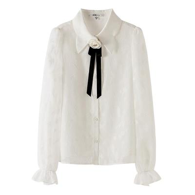 zklin设计感提花蕾丝衬衫