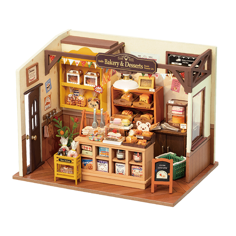 rolife若来贝卡的面包店手工diy小屋模型微缩场景积木生日礼物女