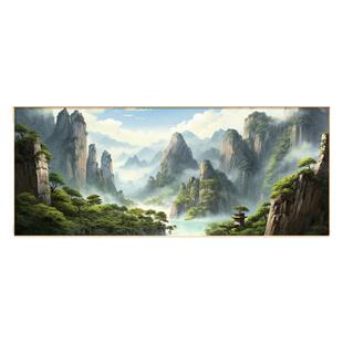 绿水青山挂画现代简约客厅沙发背景墙装饰画家有靠山图大尺寸壁画