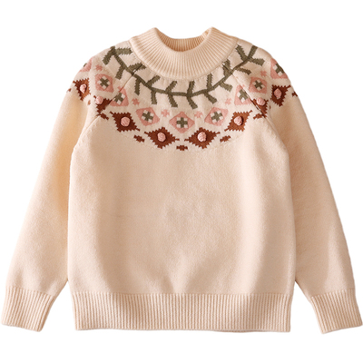 女童毛衣加绒加厚打底针织衫