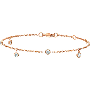 【礼物】De Beers 戴比尔斯 Clea 18K玫瑰金五钻手链