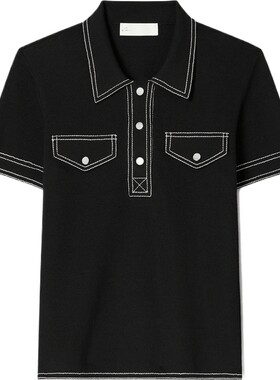 【限时礼遇】TORY BURCH 汤丽柏琦 撞色绵羊毛 POLO衫 177590