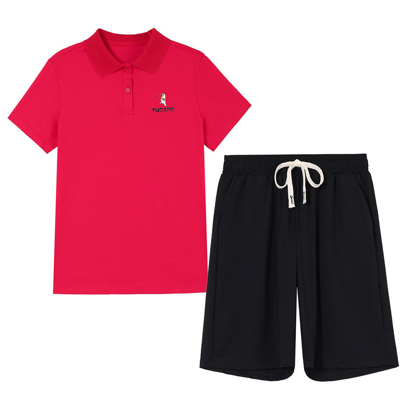 休闲运动服女夏季网球服两件套棉