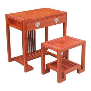 新中式实木儿童书桌刺猬紫檀多用型卧室梳妆台凳缅甸花梨京瓷家具