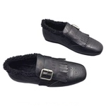 头层牛皮复古加绒流苏雕花布洛克鞋女2025冬新款保暖英伦风小皮鞋