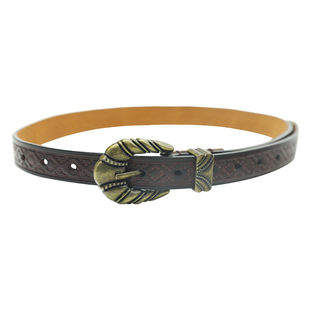 美式复古细腰带女2025新款棕色皮带牛仔裤带装饰百搭设计感小众潮