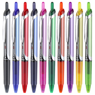 3件送笔袋 日本进口PILOT百乐V5按动0.5中性笔 0.5mm学生考试办公用红蓝黑色针管签字笔BXRT-V5开拓王水笔