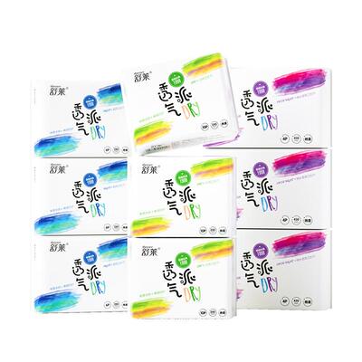 舒莱透气派卫生巾防侧漏日用透气姨妈巾加长夜用430mm官方旗舰店