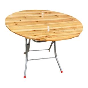 杉木圆桌实木折叠学校饭堂食堂大排档大圆台配脚架1米1.2米厂直销