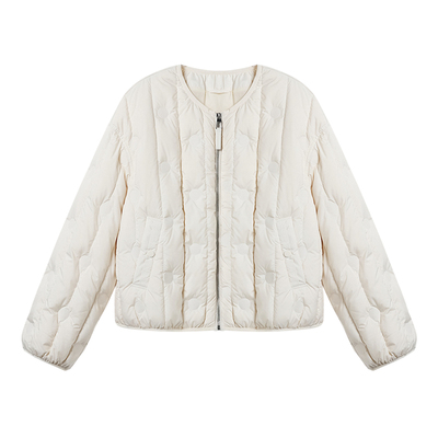 西町村屋简约羽绒服女装2025冬季新款轻薄圆领韩系外套XHAD10254