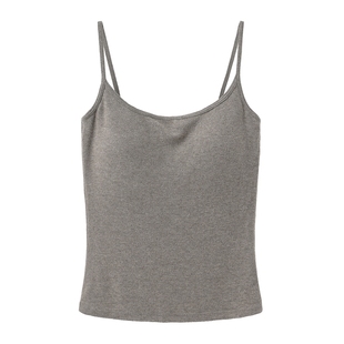 米图磨毛漫画胸带胸垫一体吊带背心女内搭显胸大腰细厚款保暖秋冬