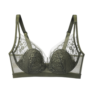 古今内衣女大胸显小显瘦无钢圈上托蕾丝文胸罩薄款透气45g侧收