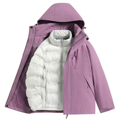 稻草人羽绒服冲锋衣女士冬季2025新款小个子加厚三合一内胆滑雪服