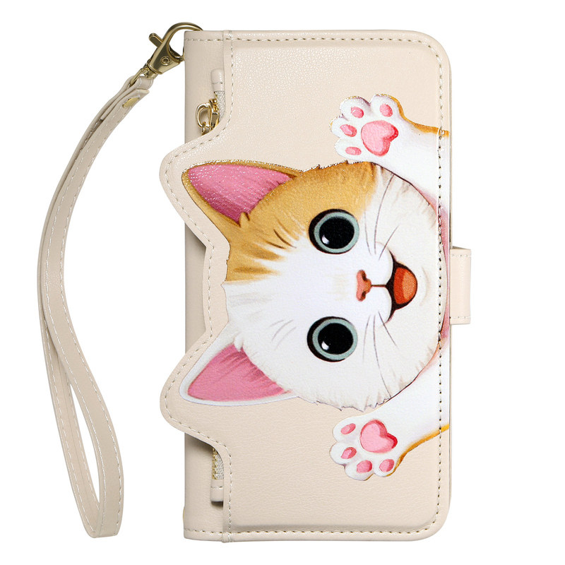 OPPOReno猫咪翻盖斜挎手机壳