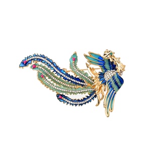 丨一折专区丨国潮宫廷风蓝凤凰胸针贵气旗袍胸花毛呢大衣配饰别针