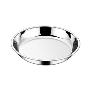 Deffman316不锈钢盘子加厚食品级圆盘家用蒸盘碟子菜盘餐盘平底盘