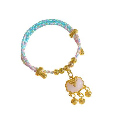 可爱平安锁铃铛五彩绳端午节手绳