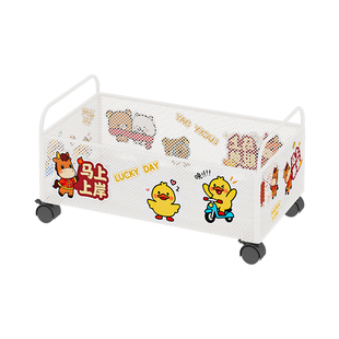 桌下书包置物架书架书本收纳筐箱可移动带轮放置神器办公室小推车