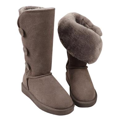 新款长筒加绒加厚侧搭扣雪地靴