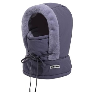 冬季保暖雷锋帽子加绒加厚防寒面罩围脖一体帽户外防风骑行包头帽