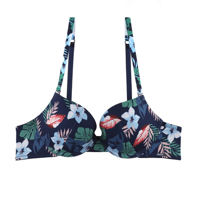 复古花卉调整型聚拢文胸