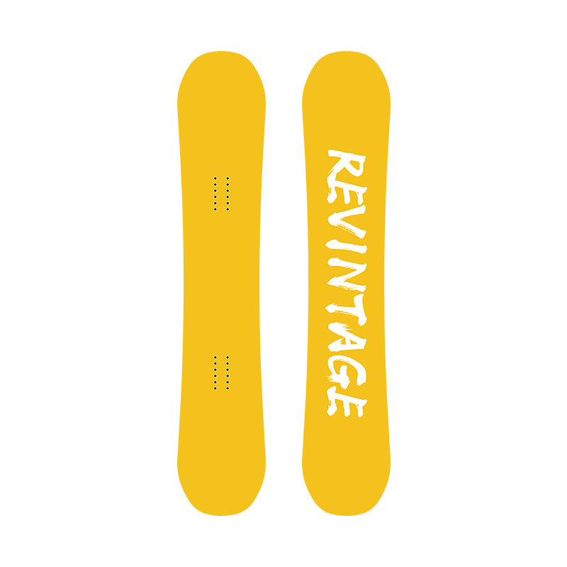 Revintage滑雪板单板纯色黄绿
