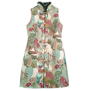 民族风唐装旗袍上衣中式背心马夹马甲复古改良版冬装新款中国风女