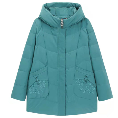 胖妈妈加肥加大码中长款羽绒服