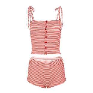 假面猫 宋慧乔同款泳衣女泡温泉抹胸吊带平角裤网红度假风比基尼