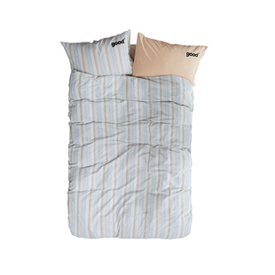 美好商店at home四件套{豆乳麒麟}100纯棉夏季简约ins条纹水洗棉