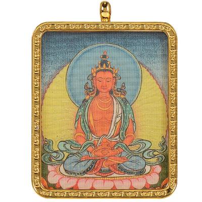 手绘观音矿物项链嘎乌吊坠